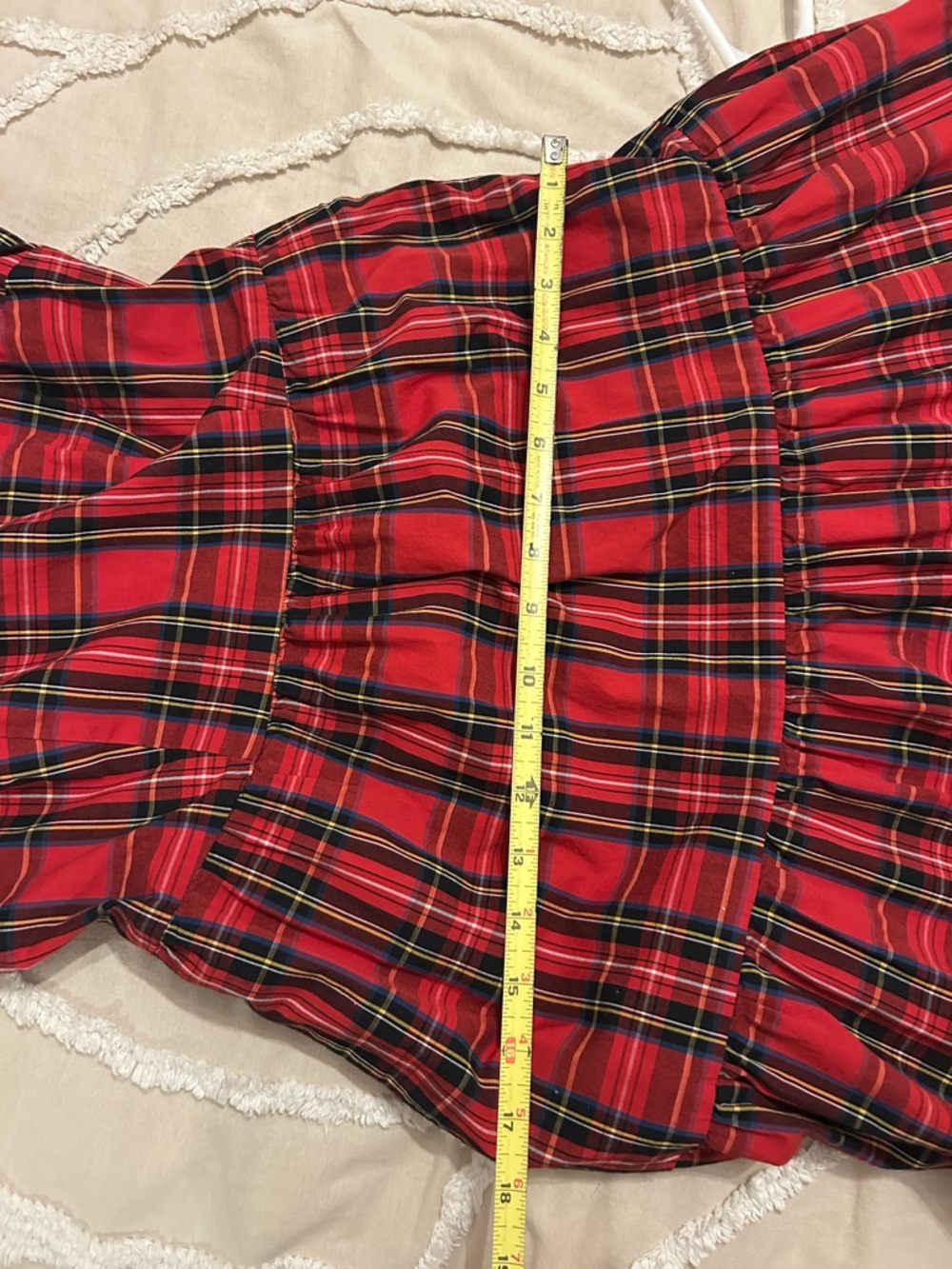 J. Crew Red Plaid Ruffle-Sleeve Tiered Midi Dress - Picture 9 of 11